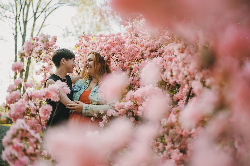 Engagement photos at Brighton Dam Azalea Garden
