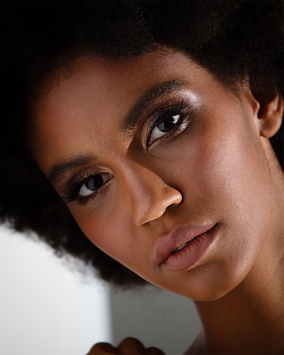 Digitals of model with neutral facial expression, soft shadows and clean styling for agency portfolio.