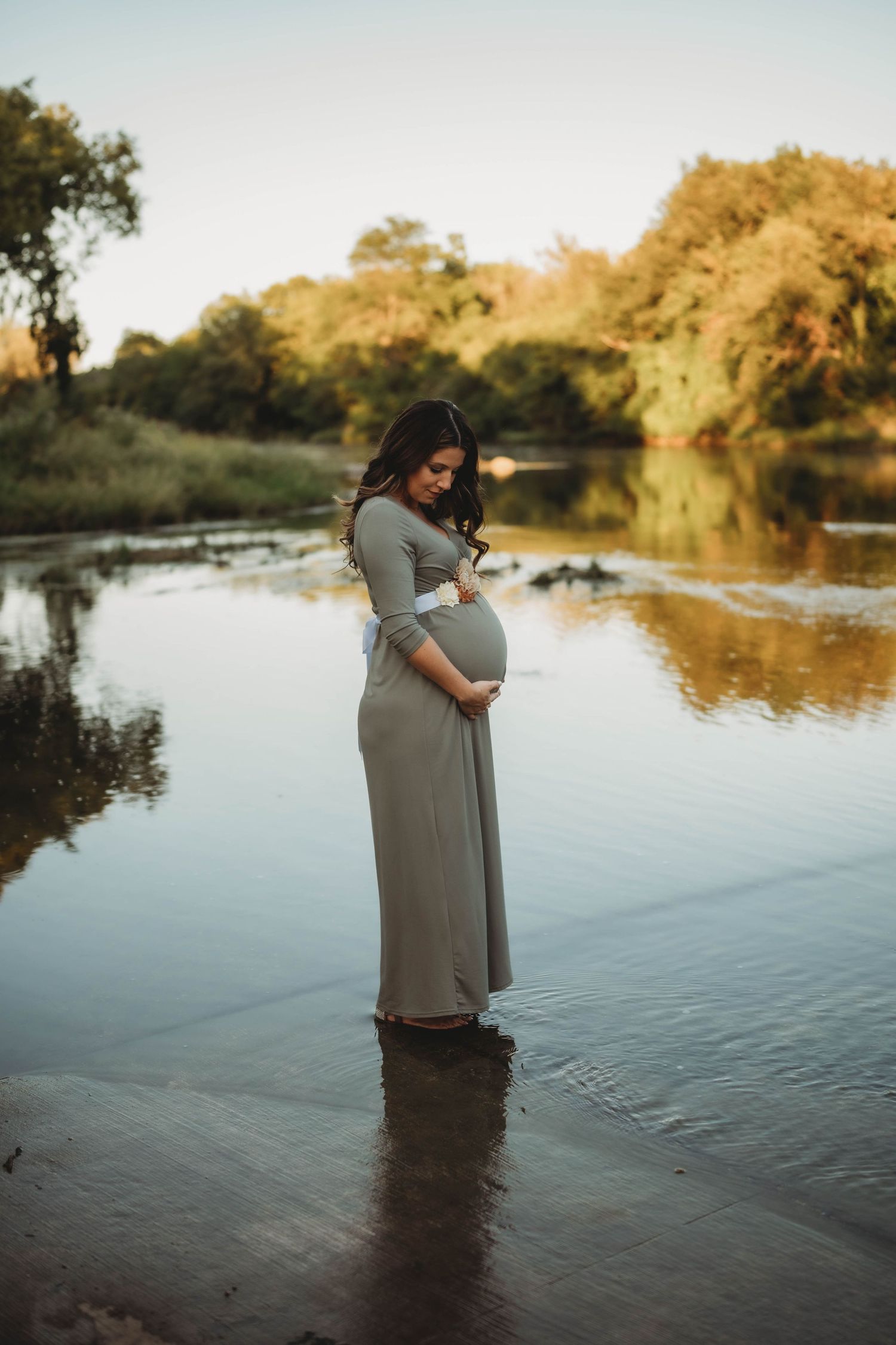 maternity photo, in the water