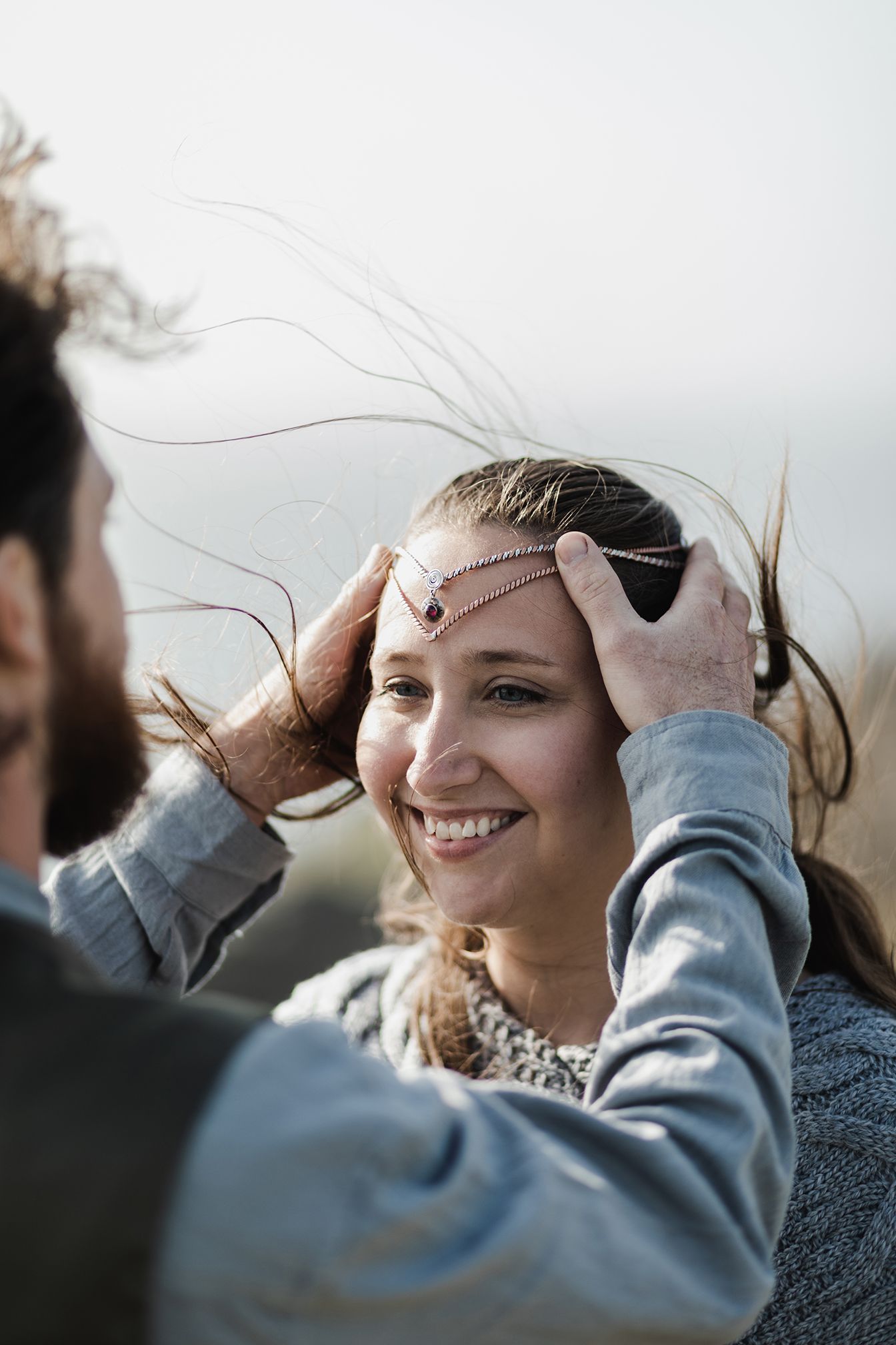 Intimate wedding portraits at Hags Head Cliffs of Moher