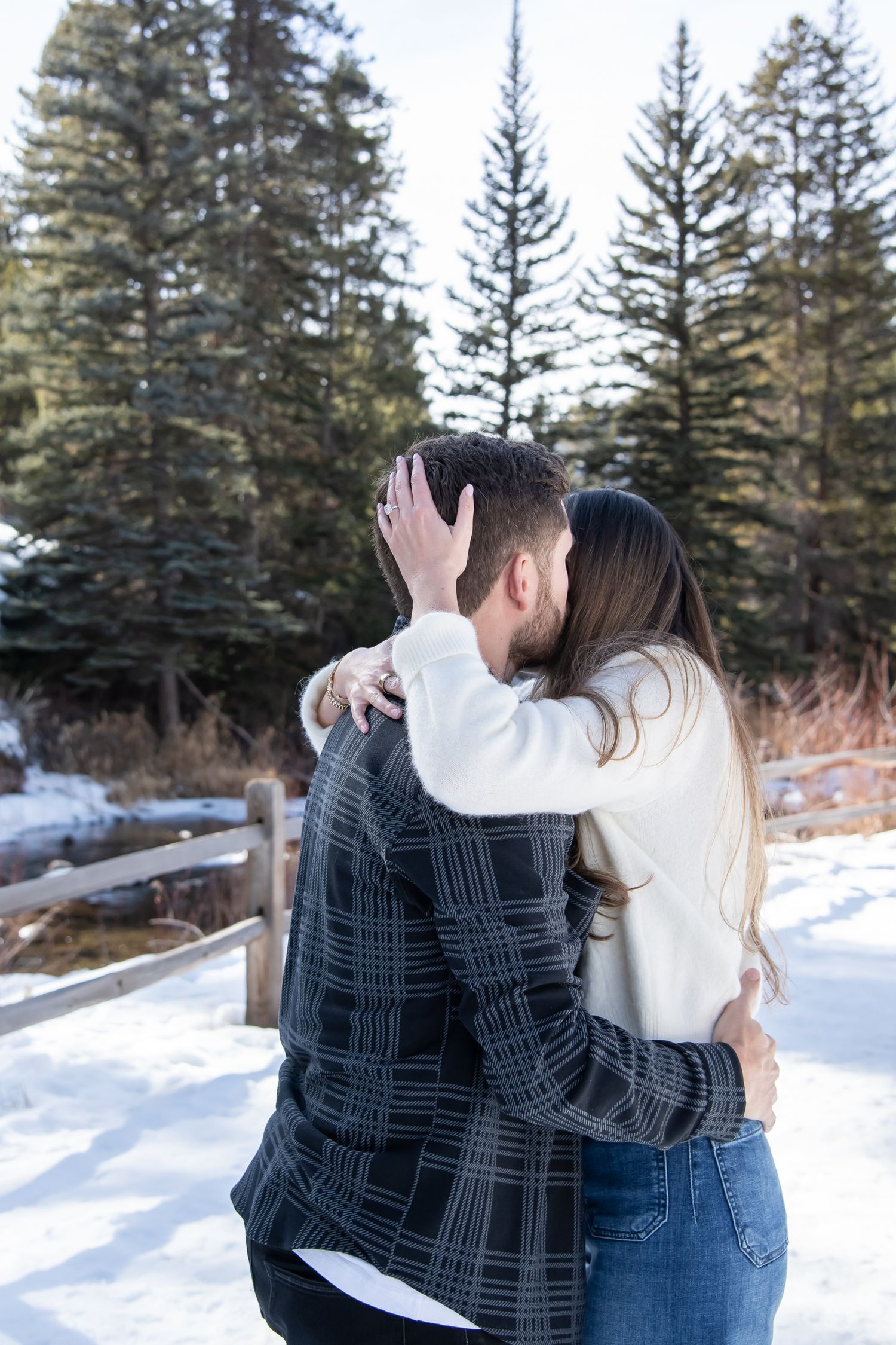 Candid cute winter proposal in Vail Colorado