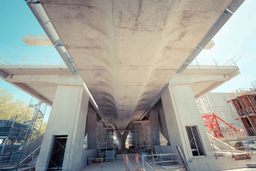 Photographe ouvrage d’art France – structure béton armé et coffrage sous-face