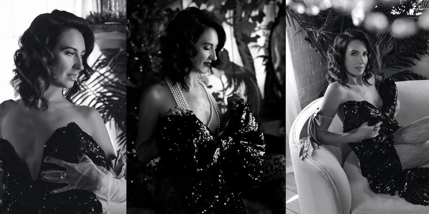 A romantic dance sequence captured in black and white with couples in elegant attire.