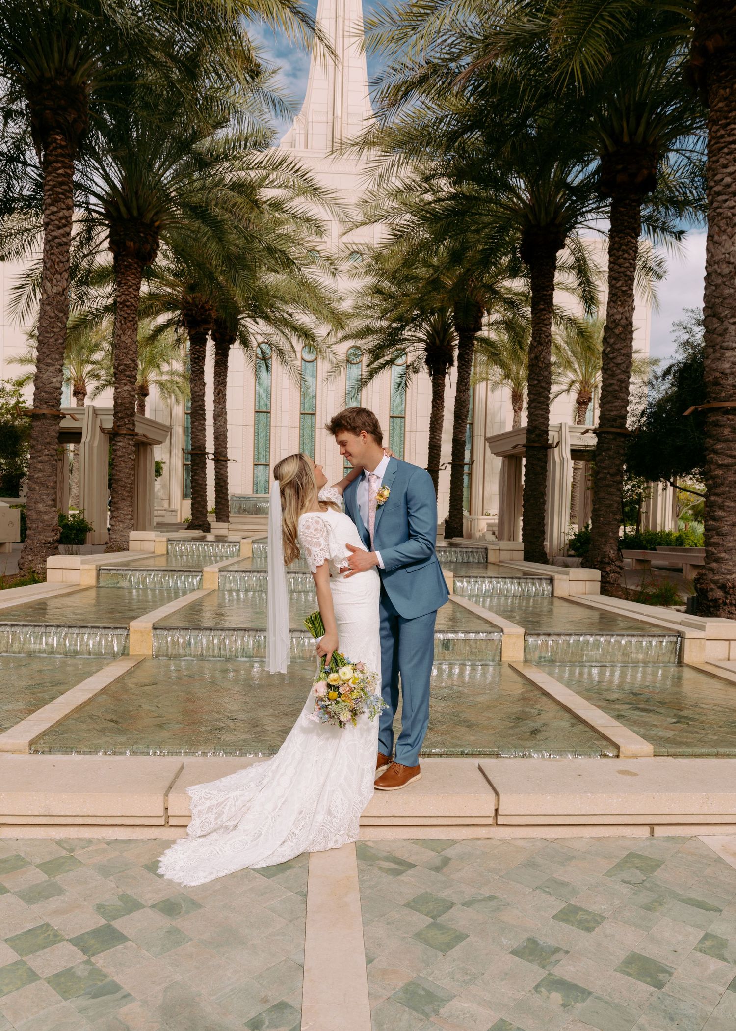 Arizona Gilbert Temple Wedding Couple Photos