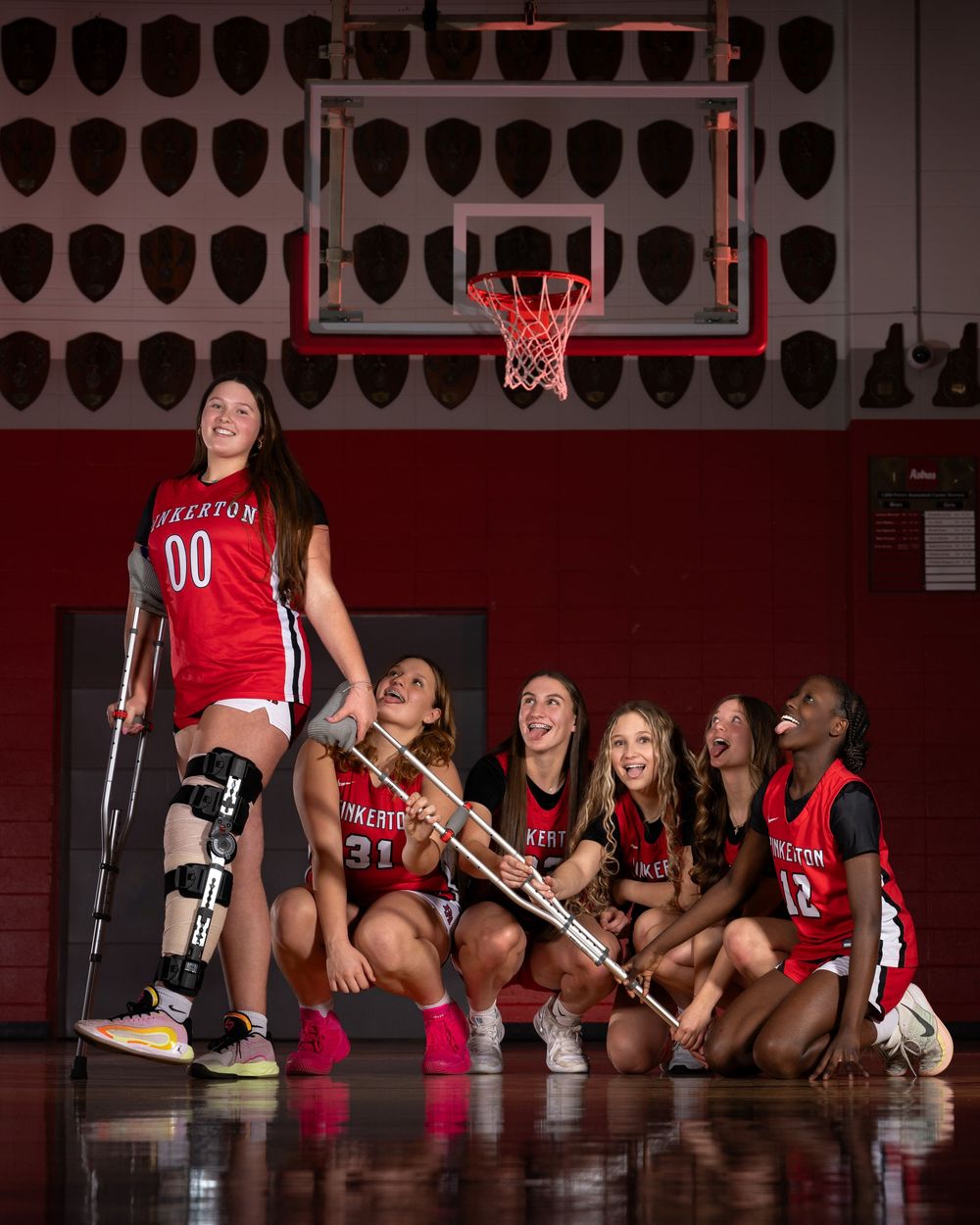 Pinkerton Academy Astros girls Basketball Fv3 Media sports photography Media Day photoshoot and creative portrait session in New Hampshire