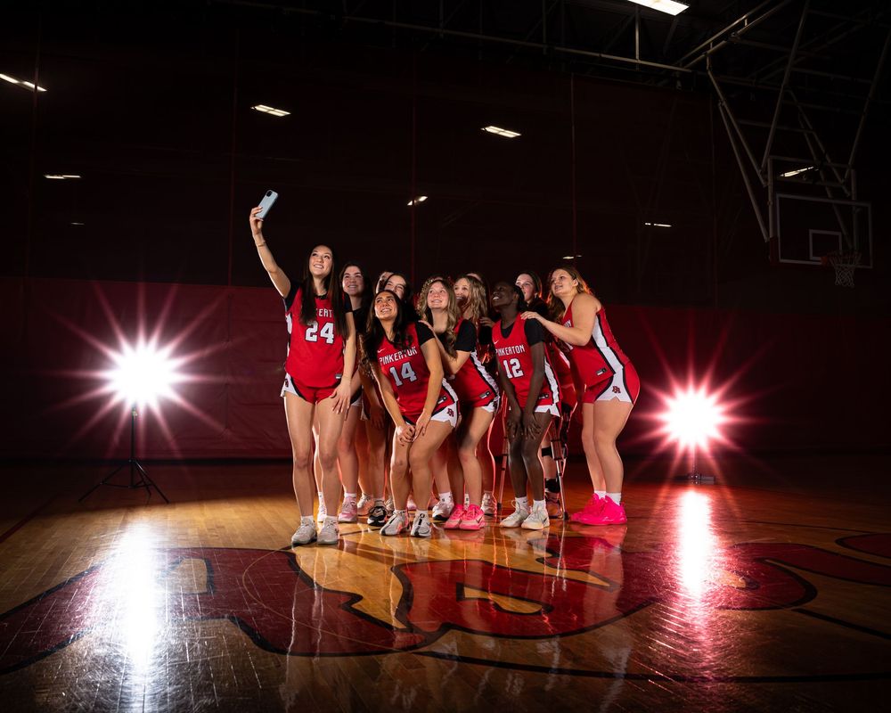 Pinkerton Academy Astros girls Basketball Fv3 Media sports photography Media Day photoshoot and creative portrait session in New Hampshire
