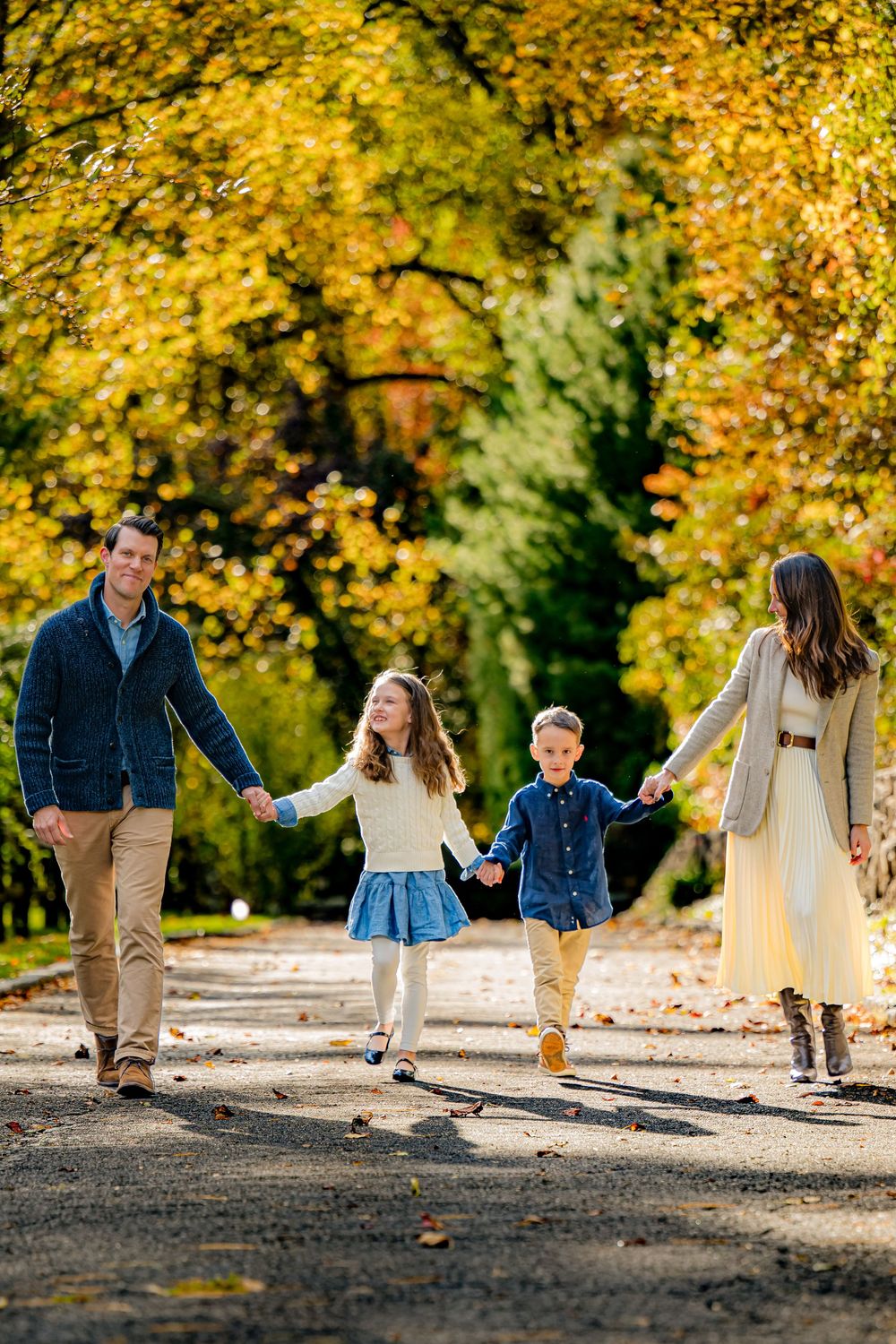 Golden hour autumn portraits on the wooden boardwalks of the Fairfield Audubon.