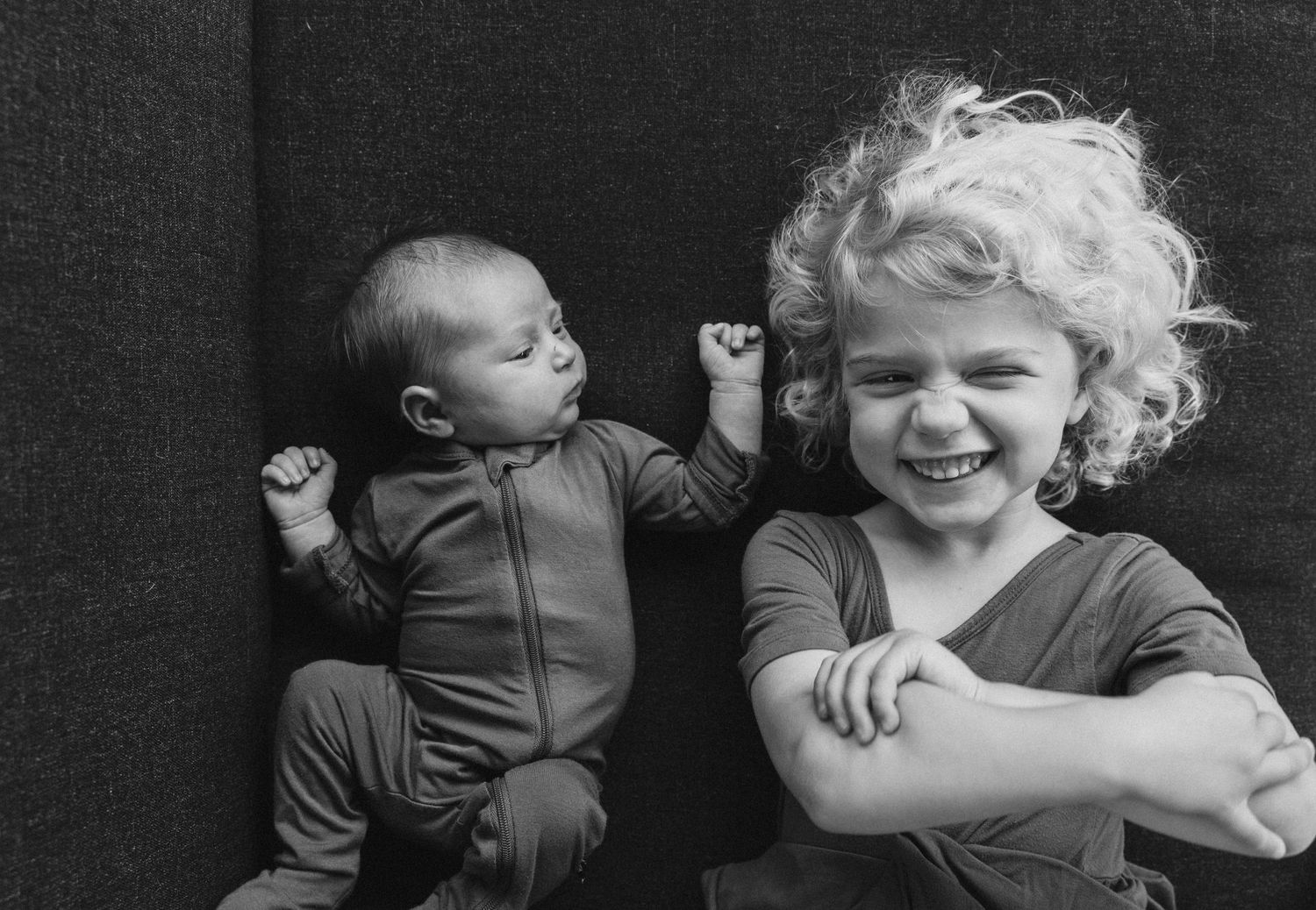 Black and white candid moments captured on a dark background.