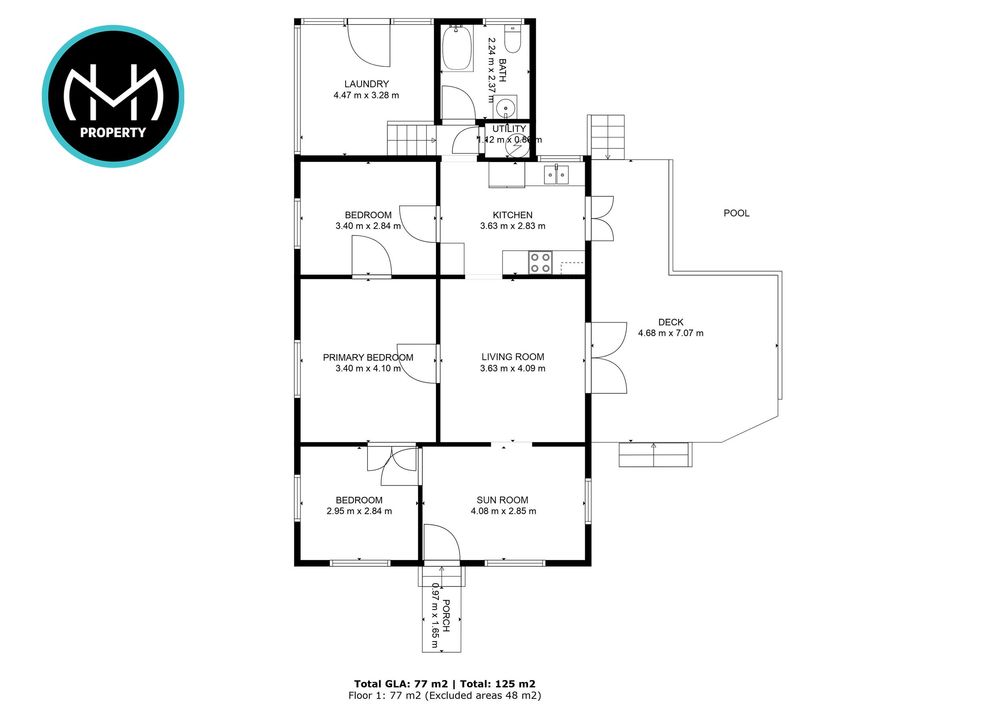 Architectural floor plans showing layout designs for a modern residential property with detailed room configurations.