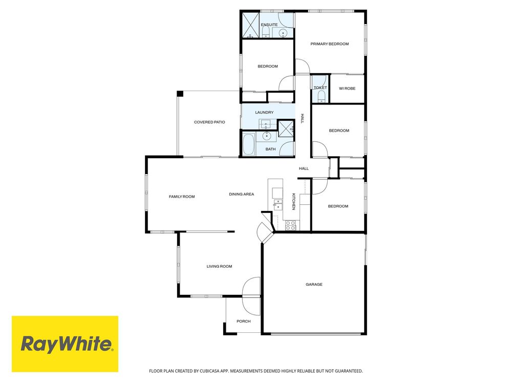 Black and white residential floor plan showing layout of rooms including living areas, bedrooms and bathrooms.