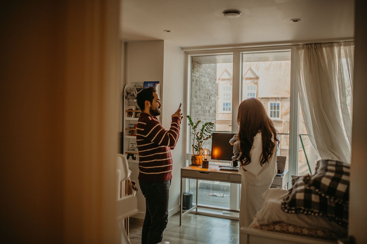 At-home newborn photography with parents in South London