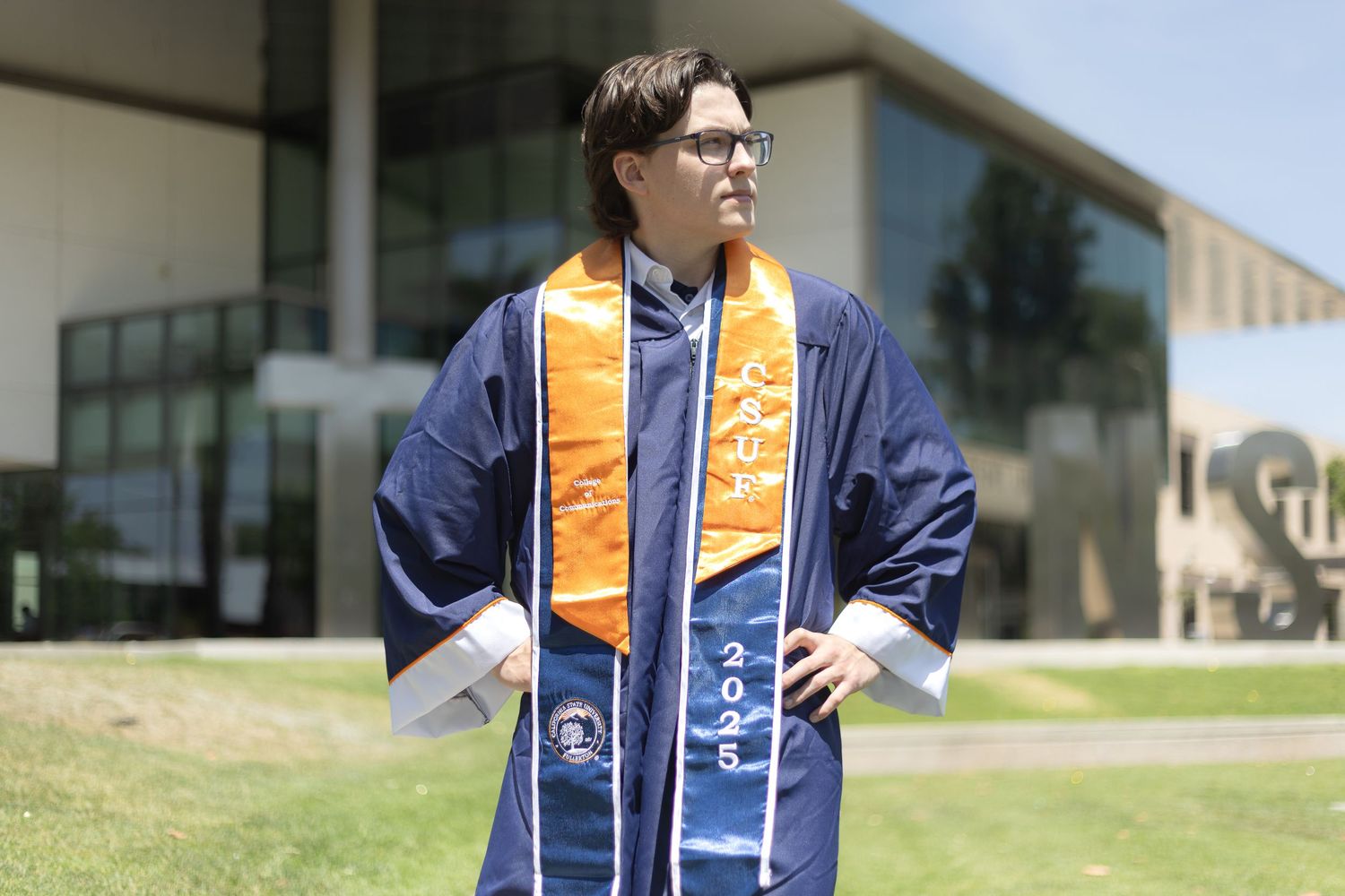 a powerful stance during Cal State Fullerton photography session.
