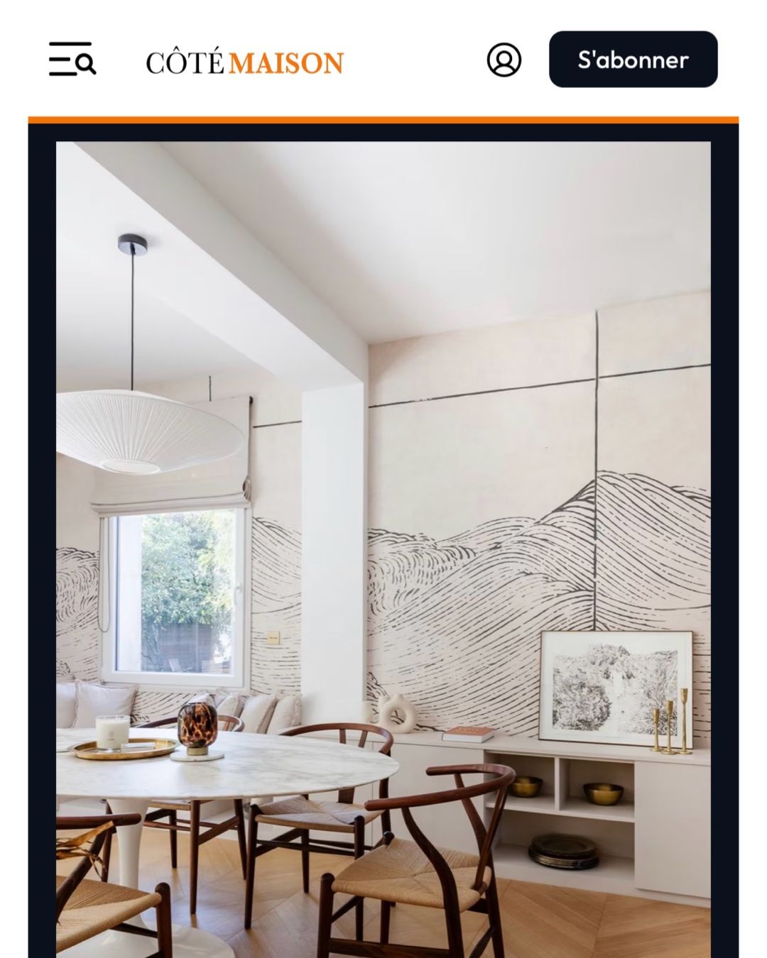 French home decor magazine HOME issue 109 featuring a serene white living room with rustic wooden furniture and natural light.