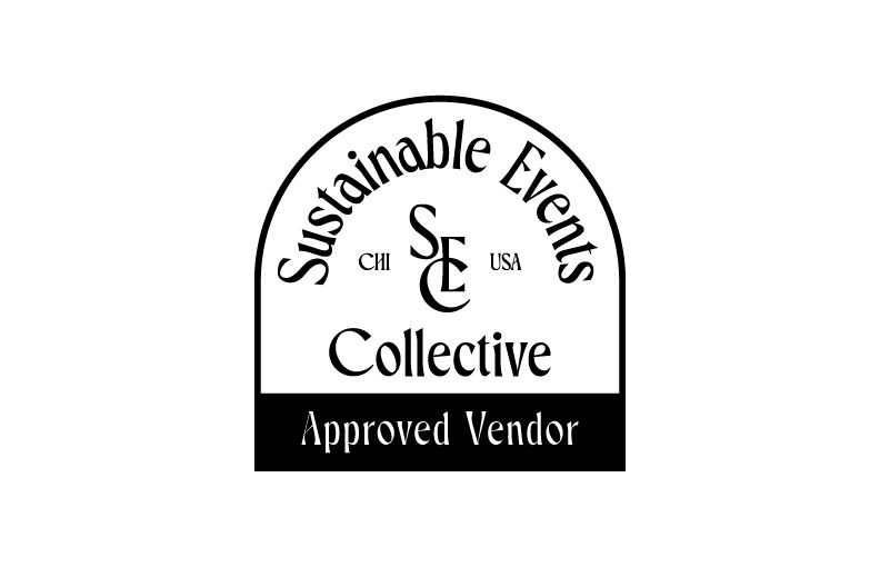 Sustainable Events Collective CHI USA Approved Vendor badge logo in black and white.