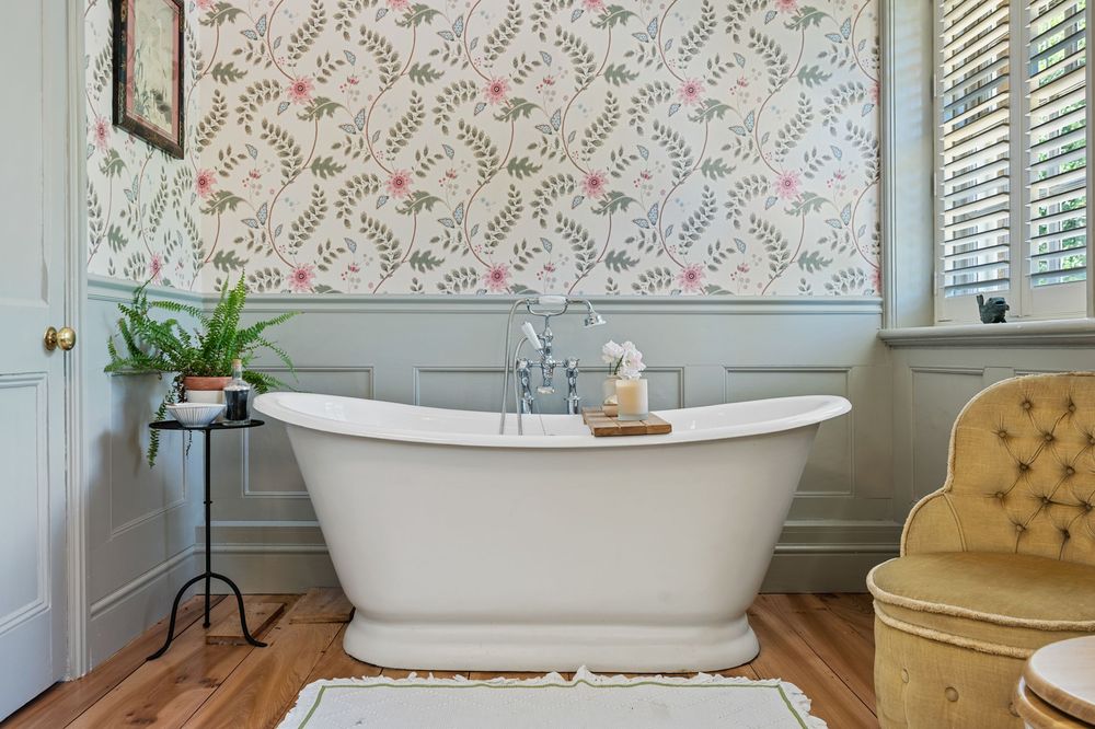 Interiors photography capturing a freestanding bathtub for a real estate property listing.