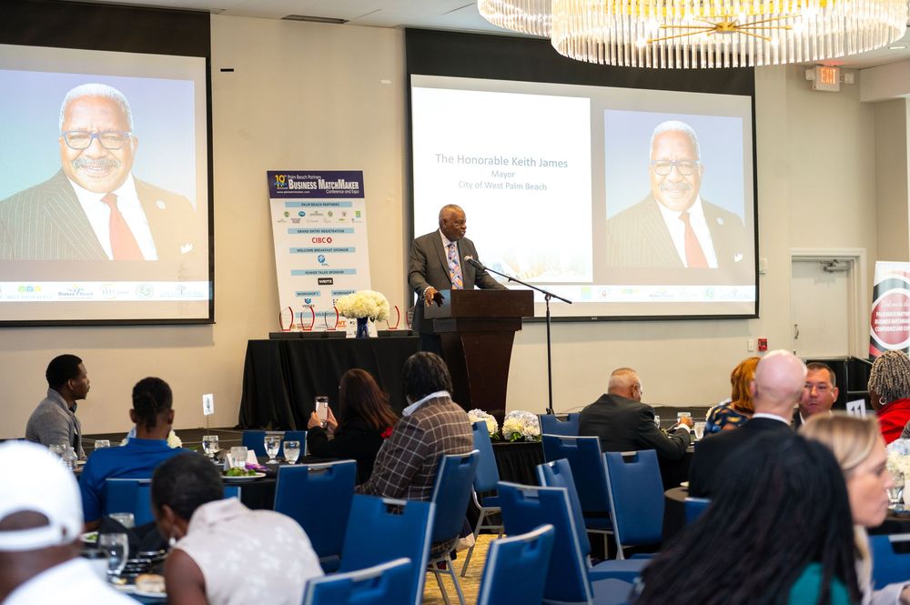 Palm Beach corporate event photographers captured this speech.