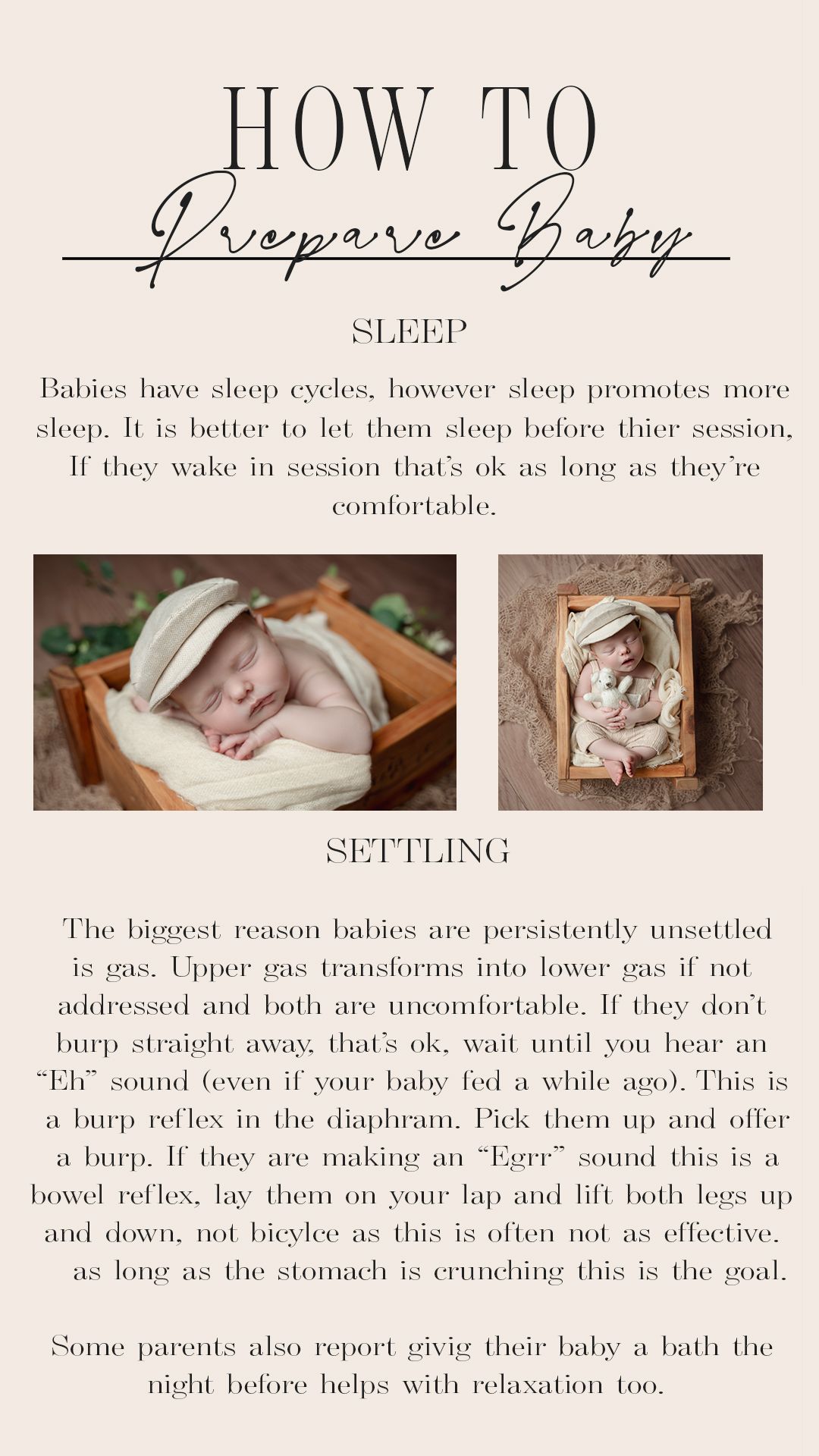 Black and white newborn photography guide cover showing a sleeping baby wrapped in soft fabric by Little Twine Photography.