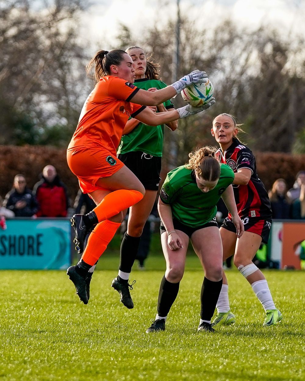 GK Ciara Glackin of Peamount Utd makes a save at the SSE Airtricity League Women’s Premier Division match between Peamount Utd and Bohemians