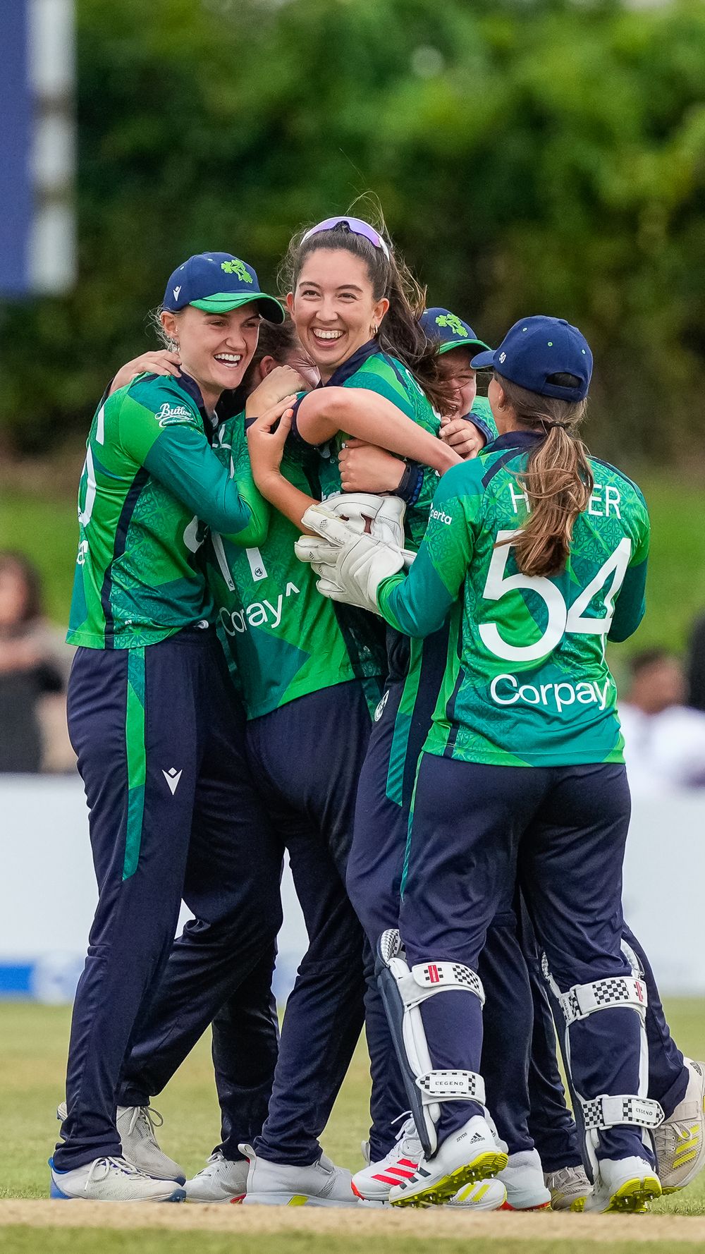 14th August 2024; Celebrations at Ireland's historic win against Sri Lanka in the T20I match at at Sydney Parade, Dublin.