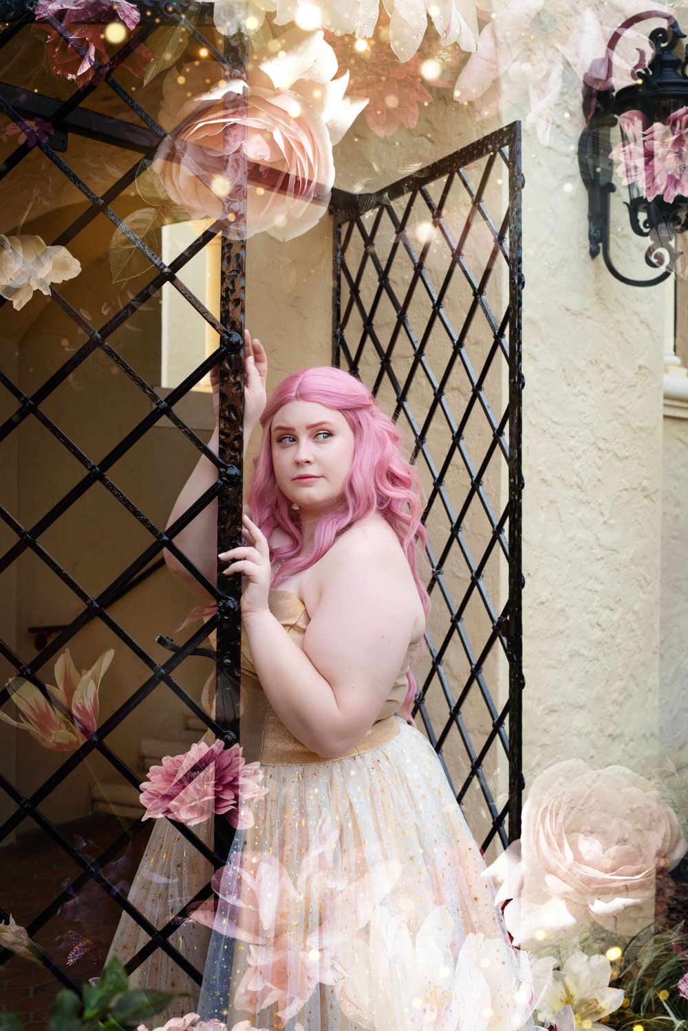 Solo Cosplay photography session at Rollins College Orlando showcasing dramatic portrait with cinematic posing