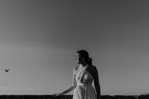 Bride’s hair blowing in the wind at Felgueiras – elopement Porto