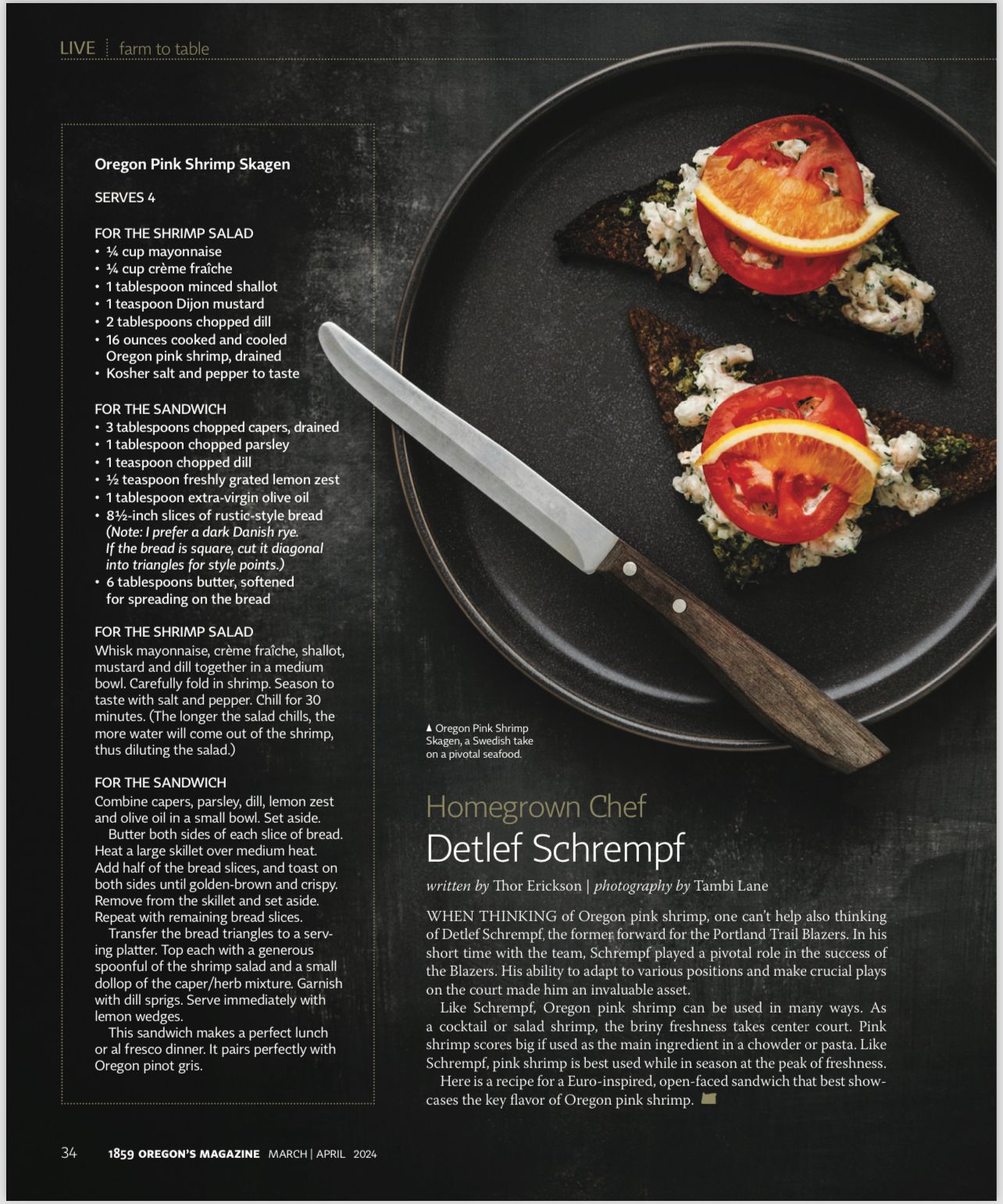 Food photography and accompaning recipe from 1859 Oregon's Magazine.
