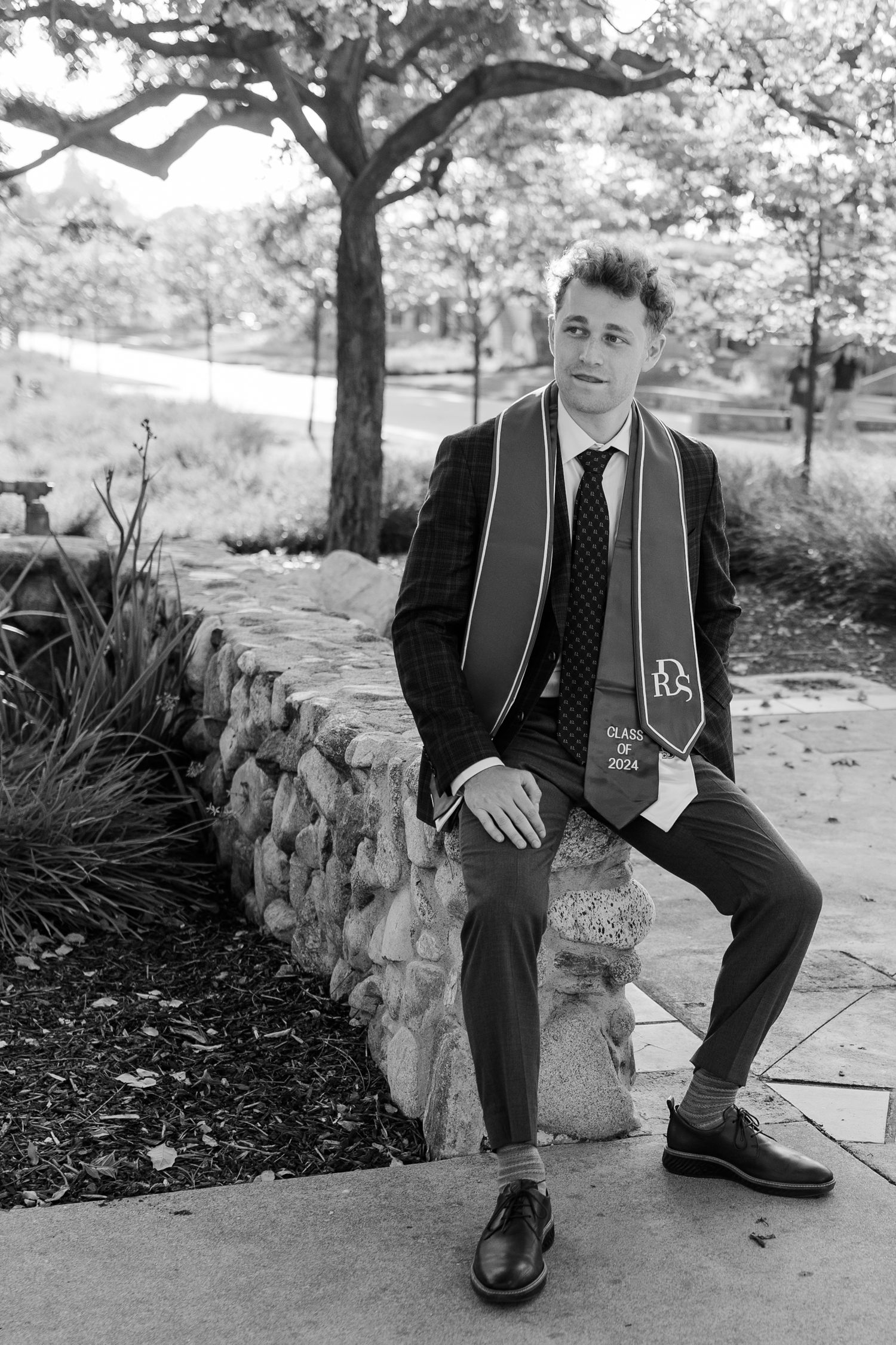 posing college guy photograph black and white suit and tie
