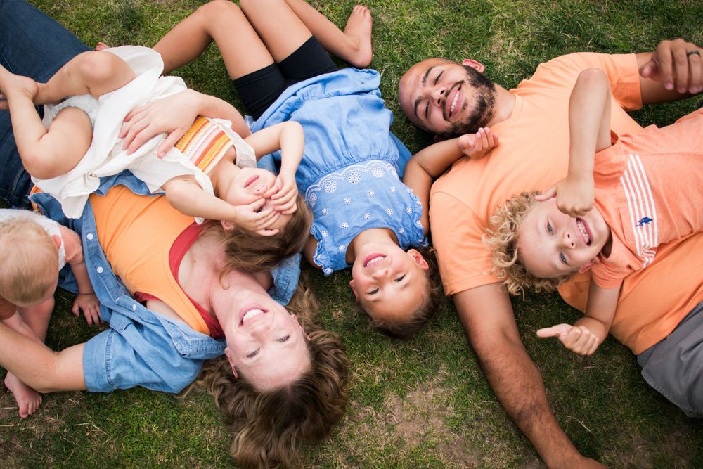 family, photography, photoshoot, professional, lying down, from above
