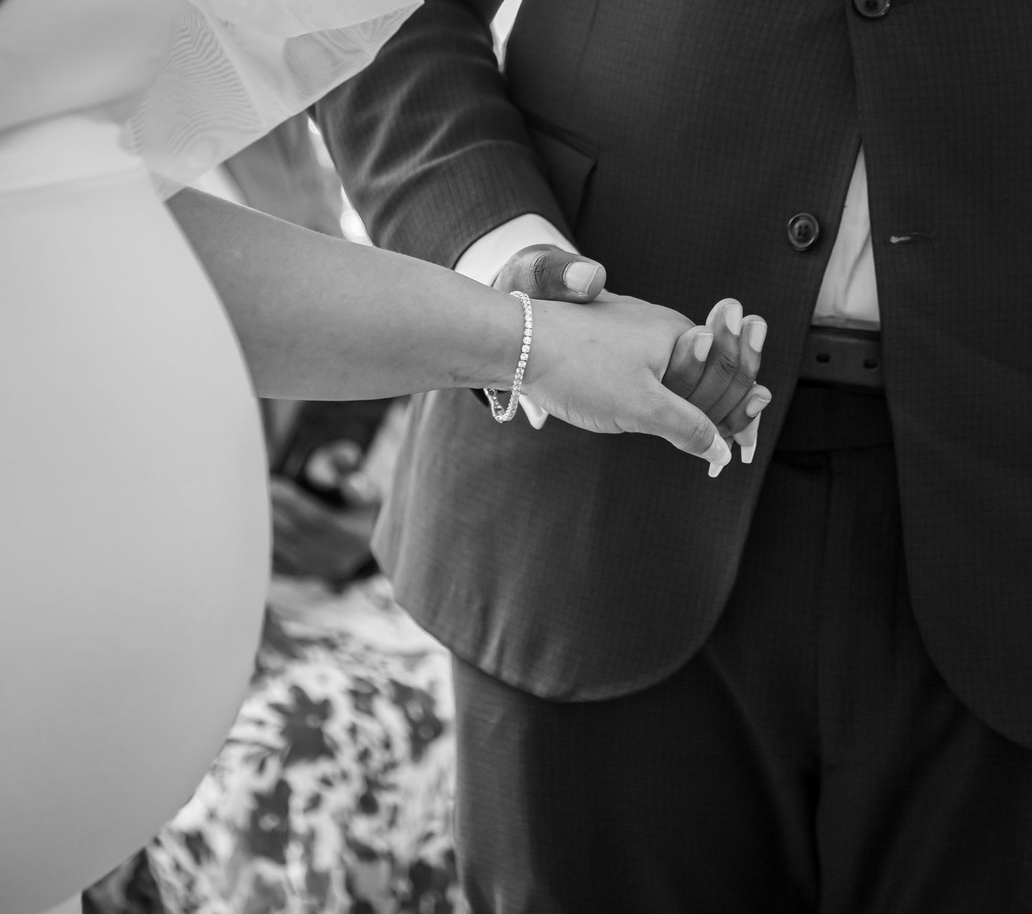 pregnant bride holding her husband's hand in a backyard wedding in Brampton, Ontario. BEXPRO Brampton's wedding photographer.