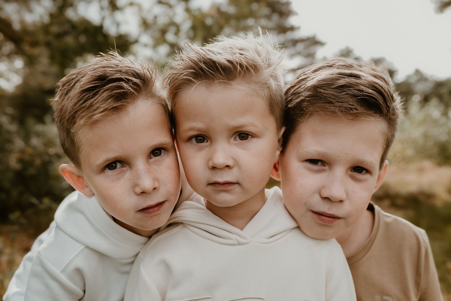 Drie broertjes een close up