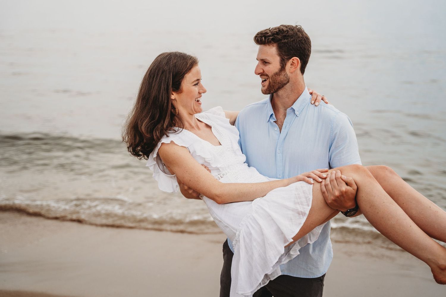 engagement session couple at the beach