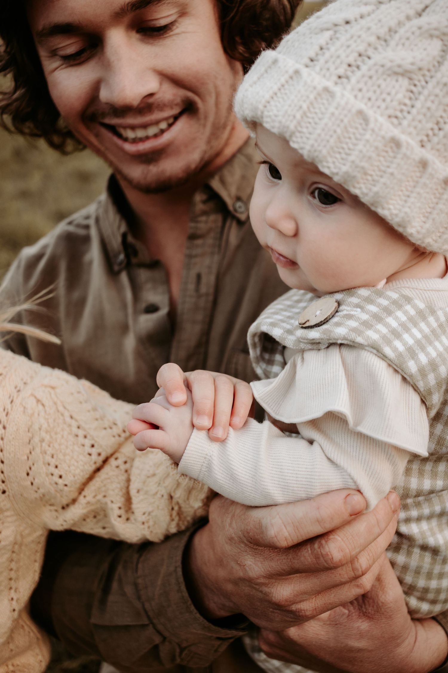 Close up of dad and daughter.