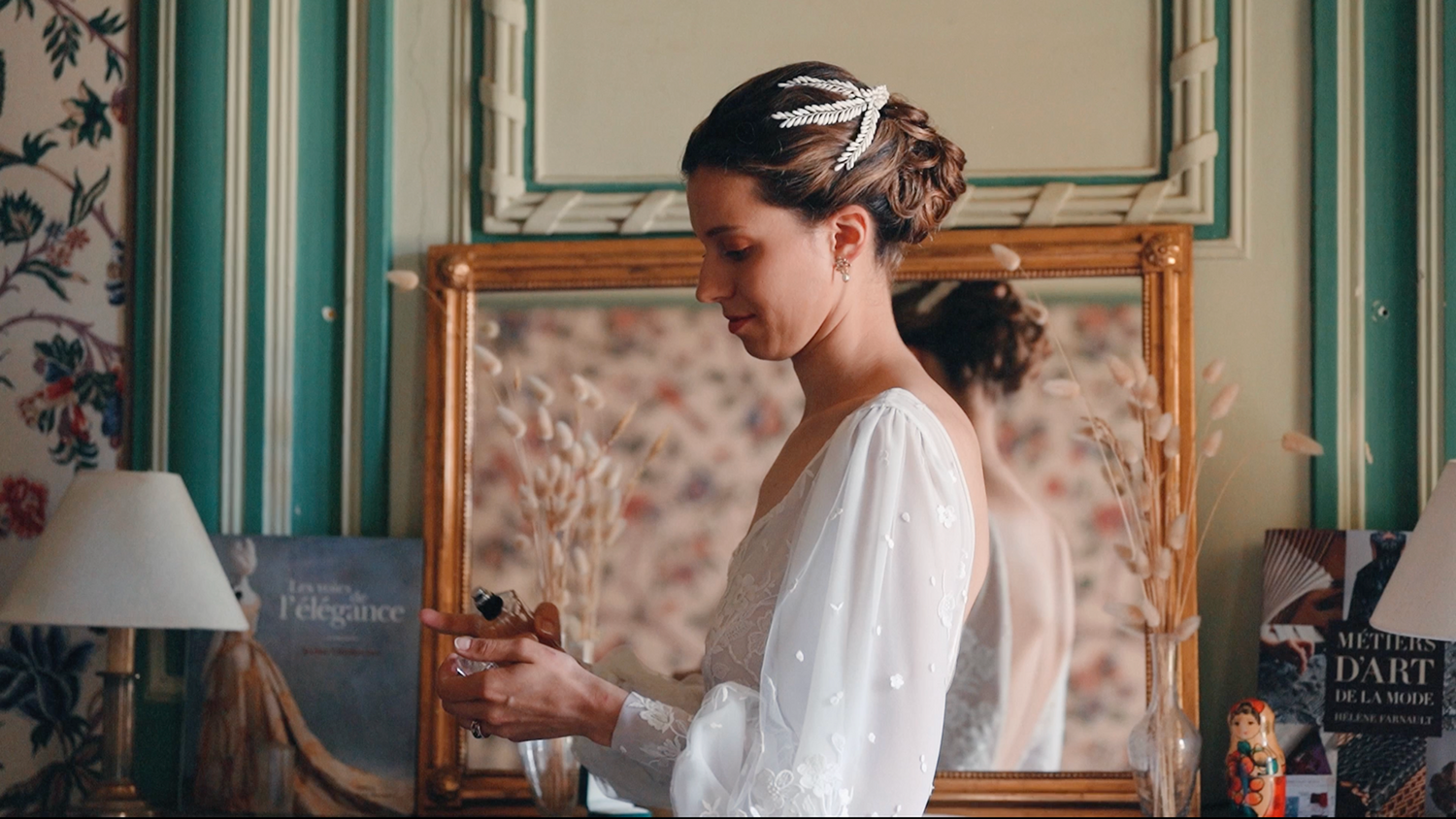 Préparatifs mariée photographie intérieure mariage 2023