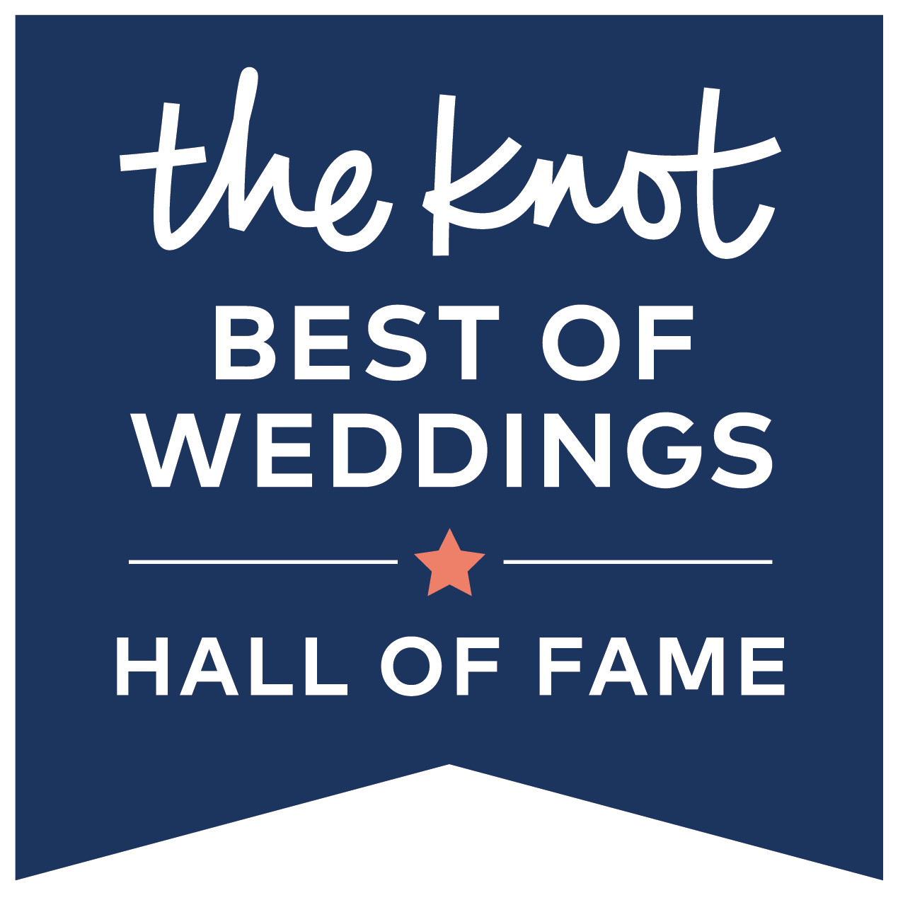The Knot Best of Weddings 2025 award badge dark blue