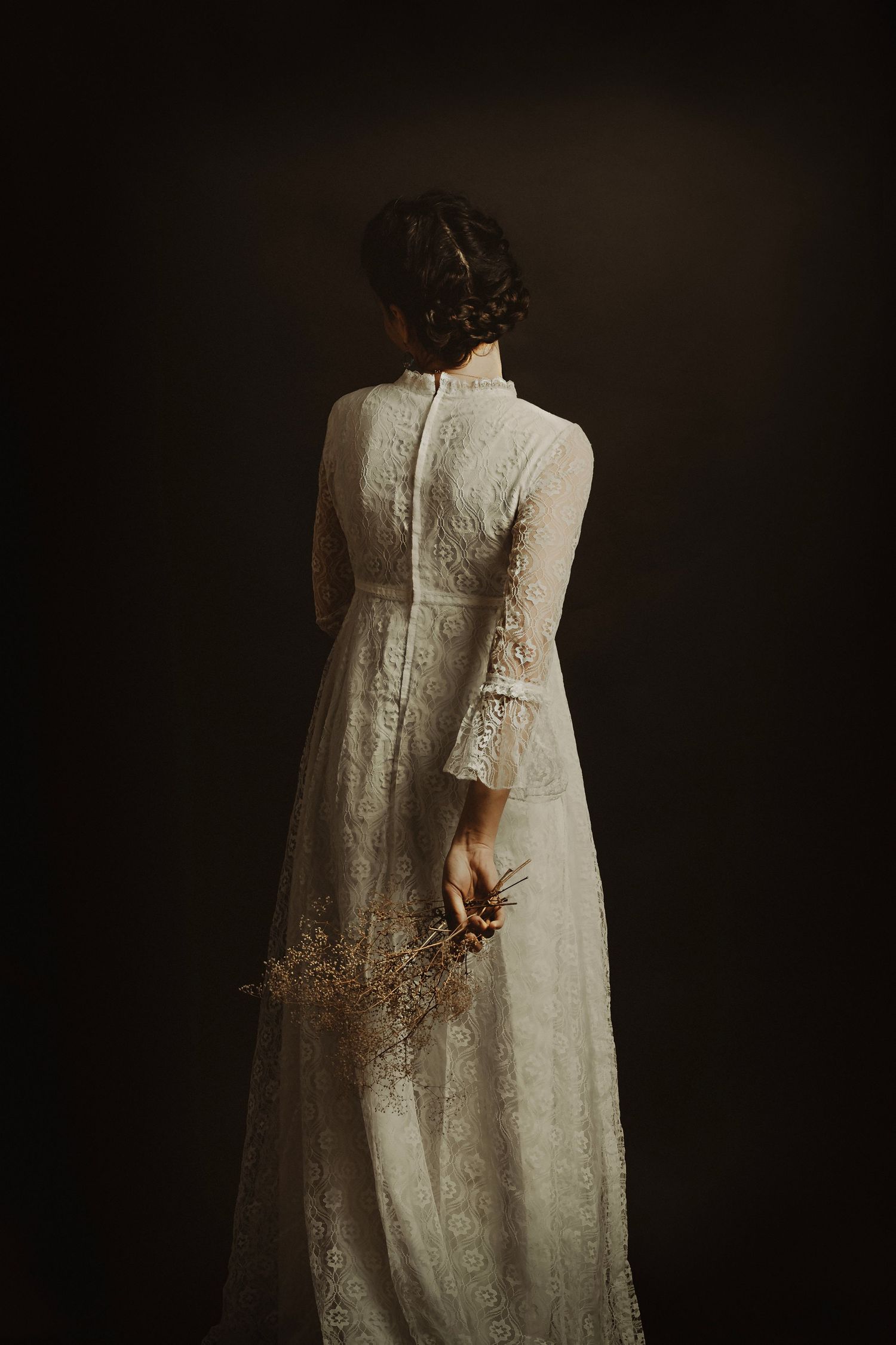 Portrait of a woman in a dress, Studio photography. FineArt photography