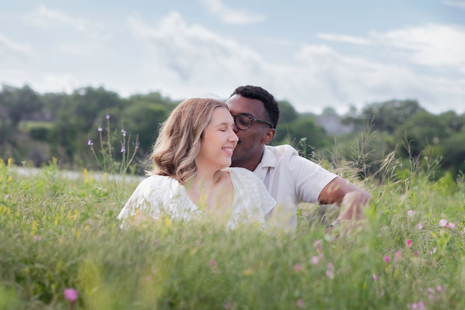 Couples Bluebonnet Mini Session Brushy Creek Lake Park Cedar Park Texas