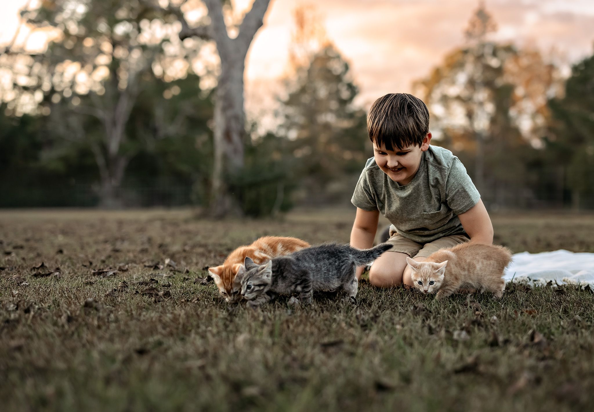 Documentary-style childhood portrait photographed outdoors in Mississippi