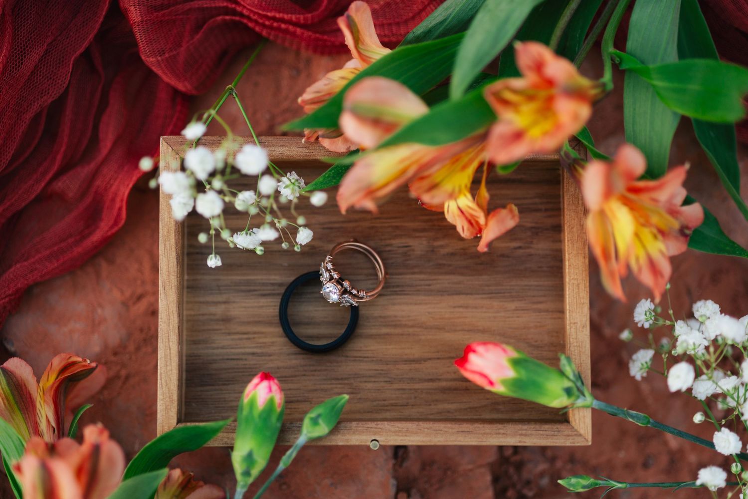 Wedding rings Details from Sedona elopement