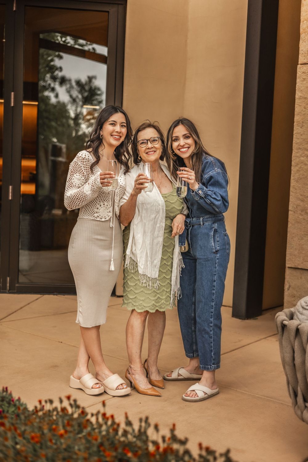 Bride-to-be at Surprise Engagement with champagne