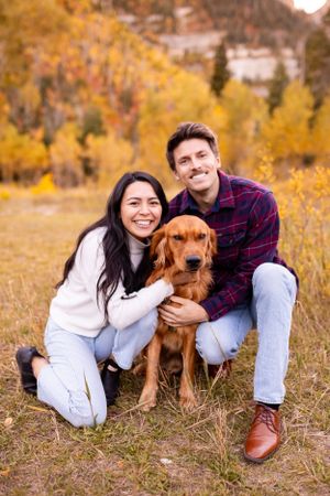 Utah family photography couple dog