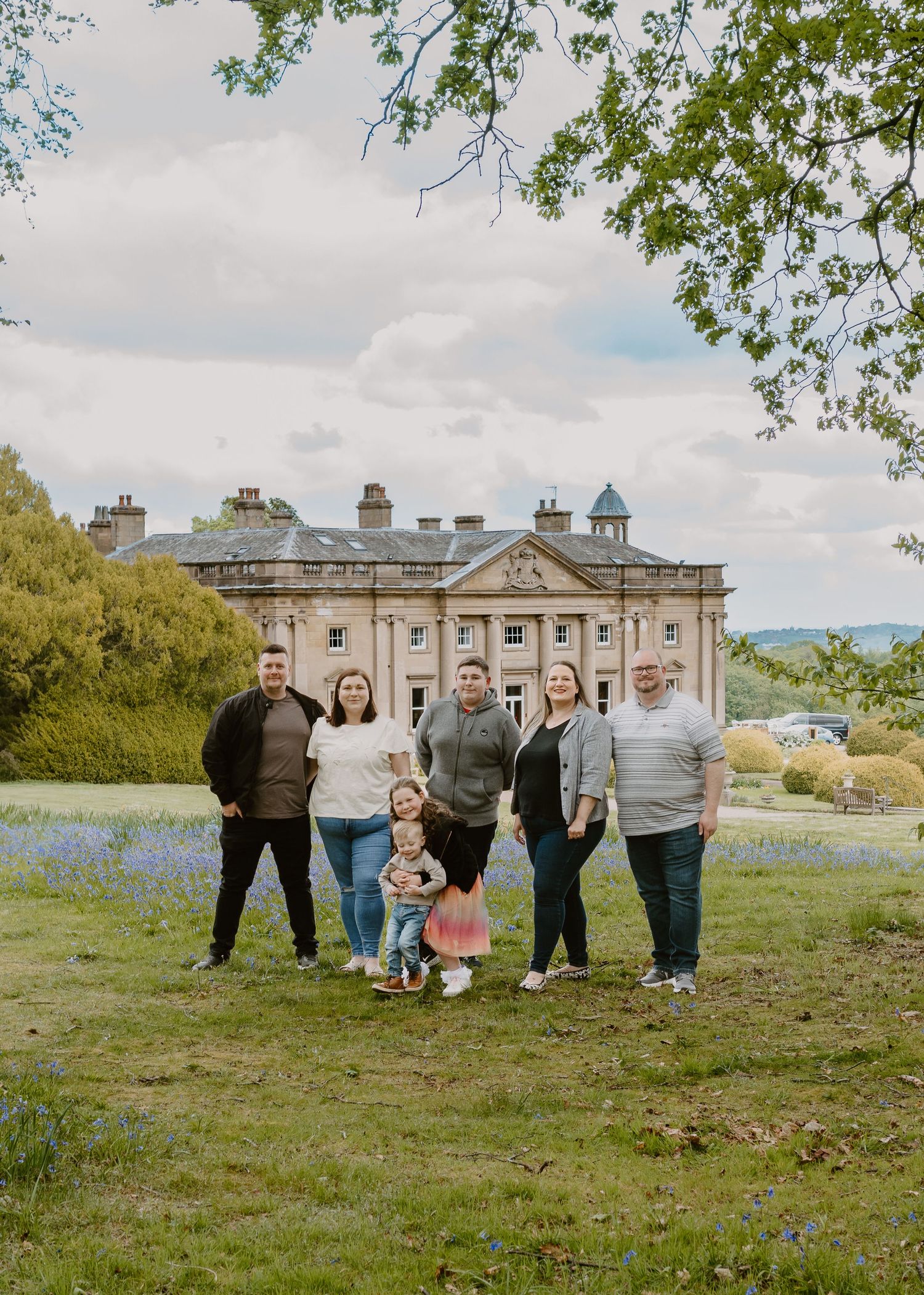 Wortley Hall - Large family group portrait taken in field.
