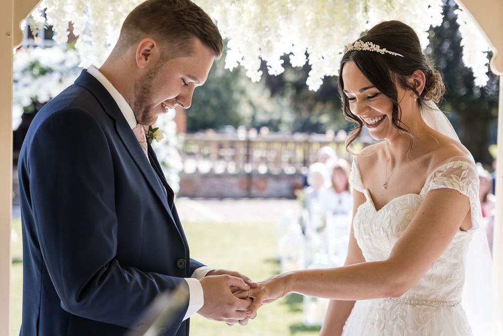Outdoor wedding ceremony at Kelham House.
