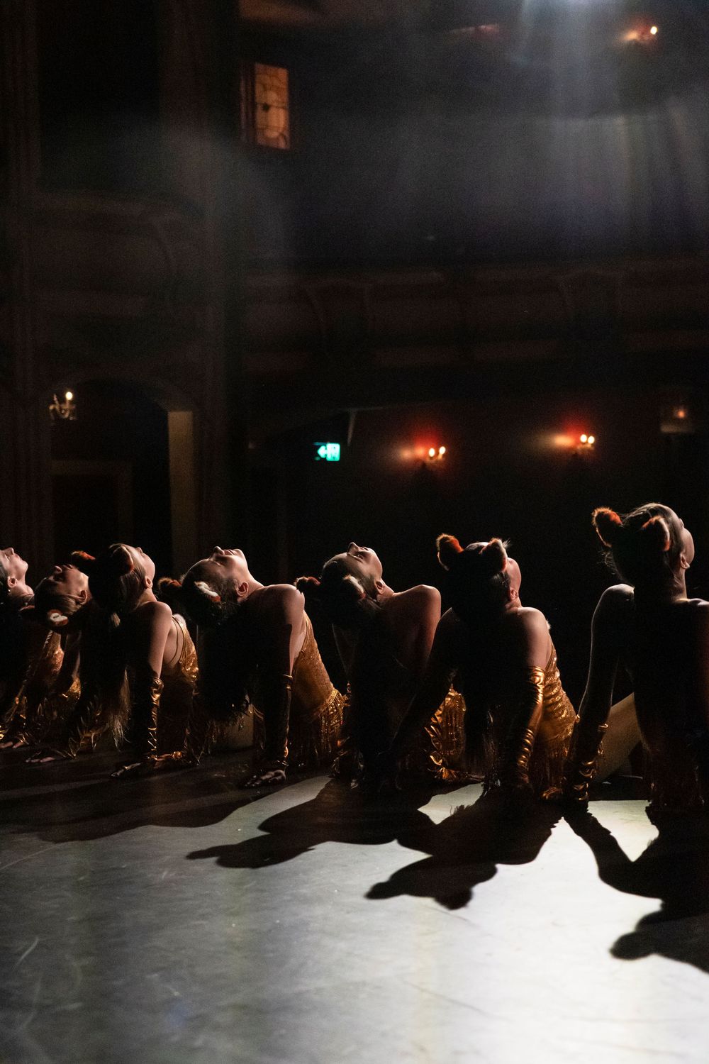 reportage depuis les coulisses, photos backstages spectacle de danse en contre jour