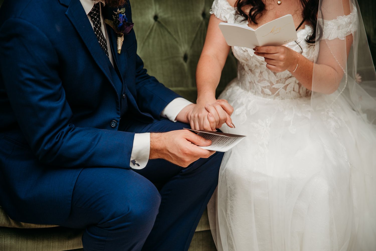 Bride and Groom share their vows privately