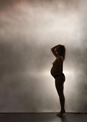 Portret vrouw, creatief portret. Zwangerschapsfotografie. Zwangerschap in Beeld. Newborn. Intiem. Boudoir fotografie. Kunst. Muurwerk.