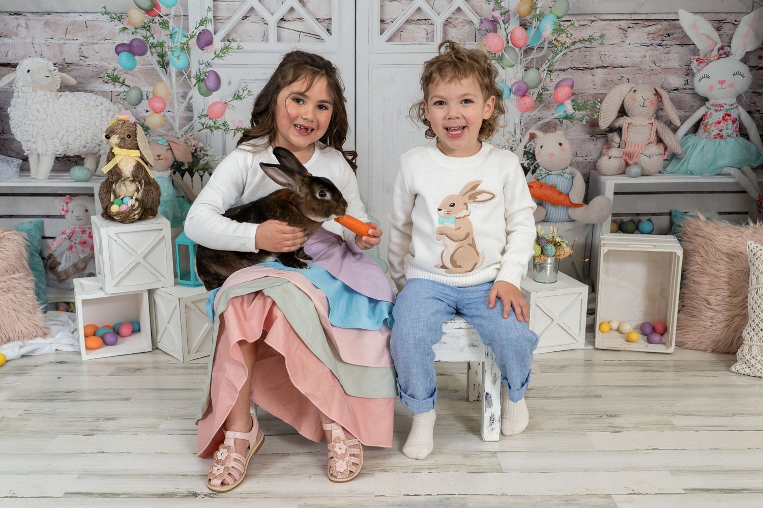 easter bunny and kids