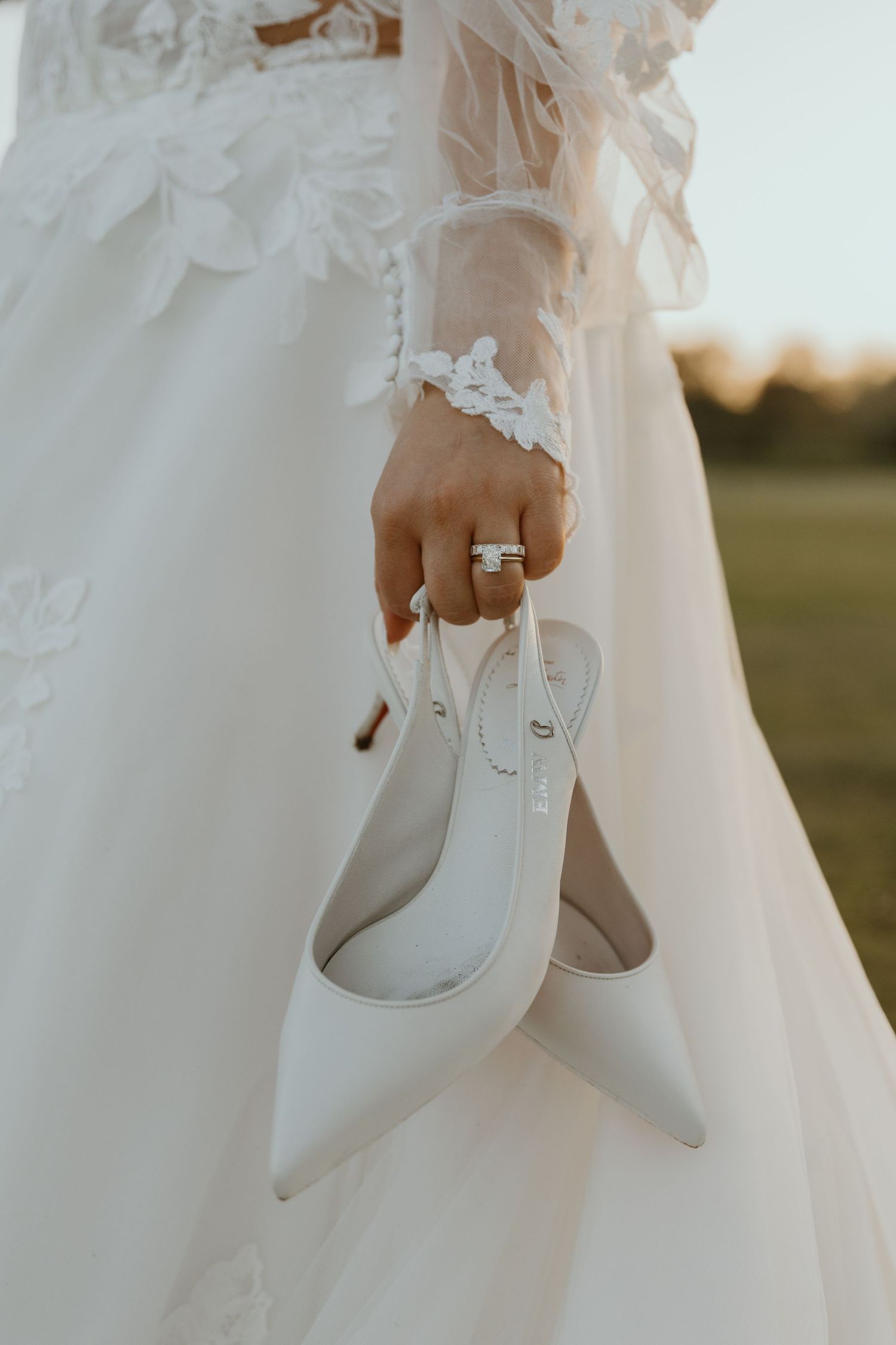 Bridal wedding shoe details