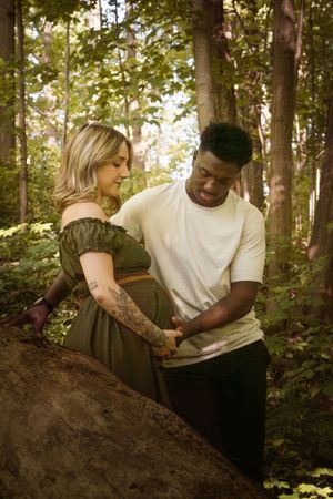 outdoor maternity session in the forest Mississauga Toronto
