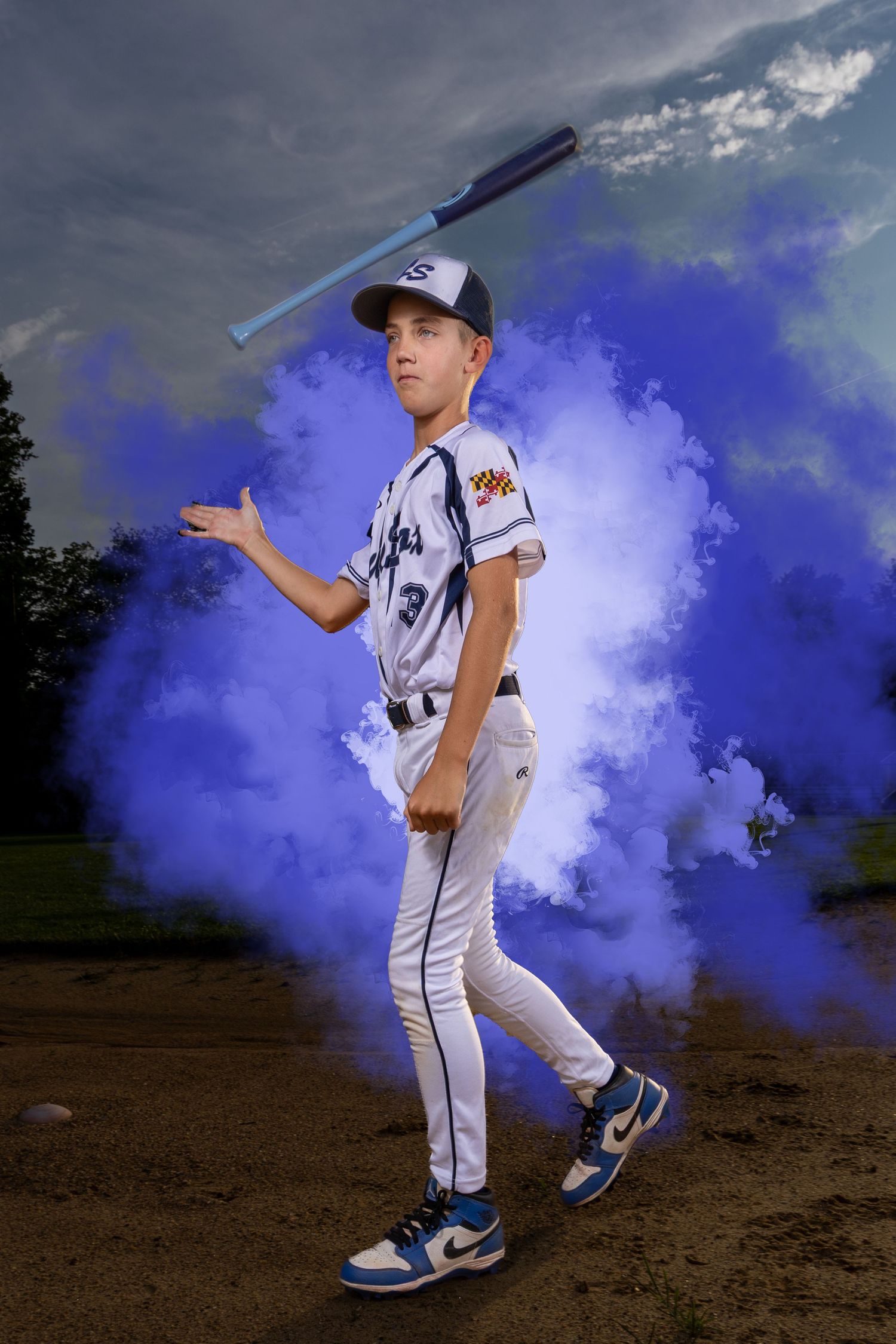 baseball player throwing bat suzi gibson photography dramatic sportraits sport portraits senior baseball maryland dmv