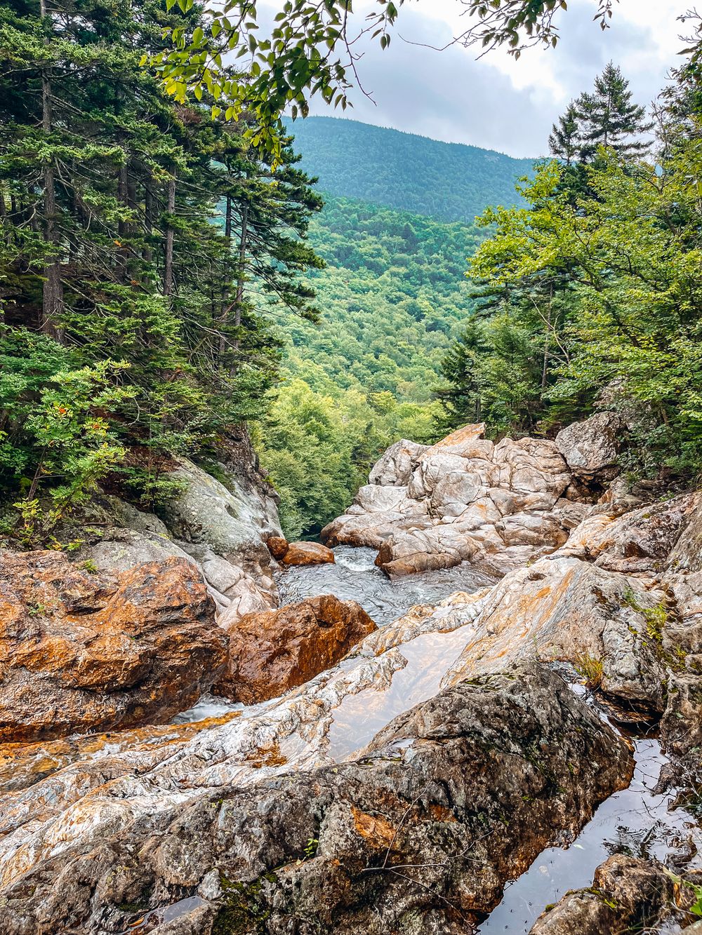 A hidden waterfall in North Conway, New Hampshire